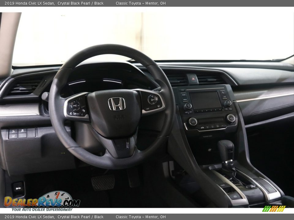 2019 Honda Civic LX Sedan Crystal Black Pearl / Black Photo #6