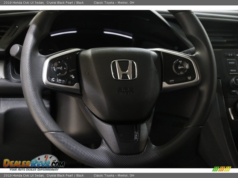 2019 Honda Civic LX Sedan Crystal Black Pearl / Black Photo #7