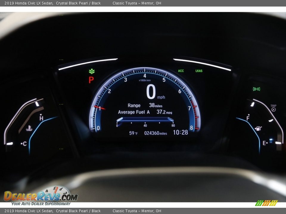 2019 Honda Civic LX Sedan Crystal Black Pearl / Black Photo #8