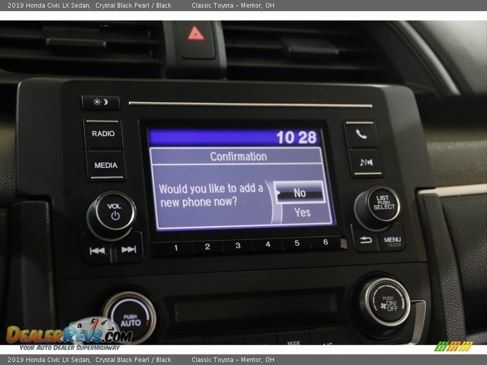 2019 Honda Civic LX Sedan Crystal Black Pearl / Black Photo #10