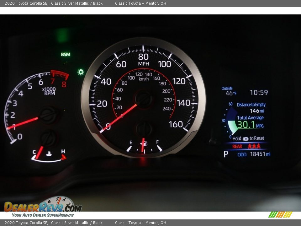 2020 Toyota Corolla SE Classic Silver Metallic / Black Photo #8