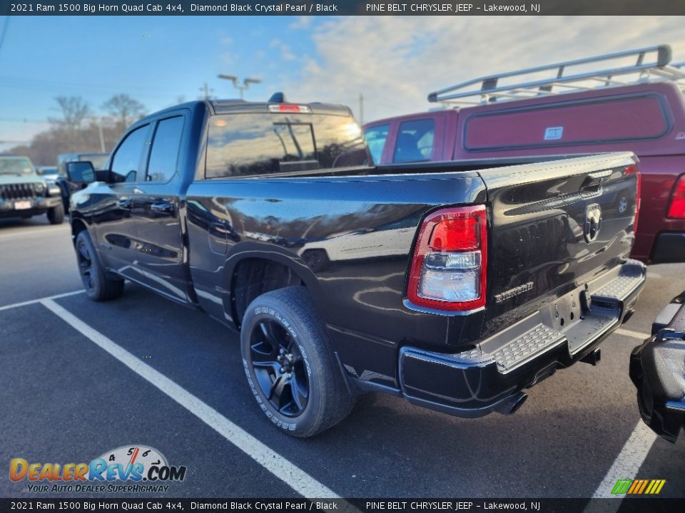 2021 Ram 1500 Big Horn Quad Cab 4x4 Diamond Black Crystal Pearl / Black Photo #6