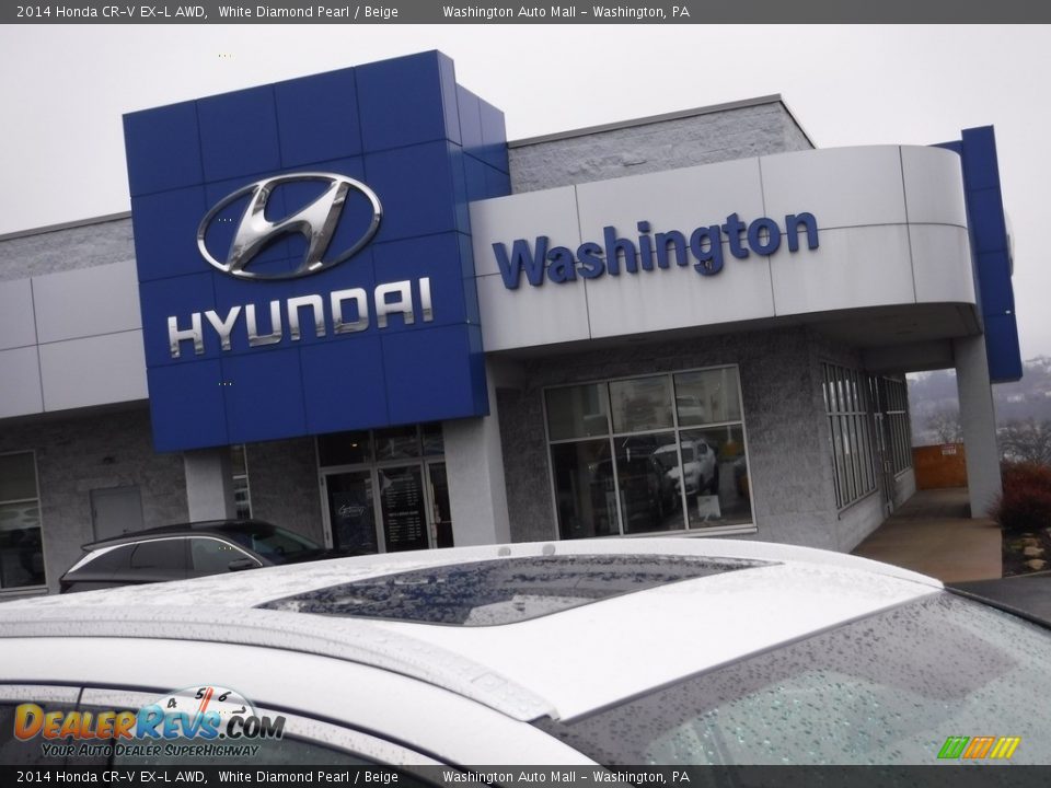 2014 Honda CR-V EX-L AWD White Diamond Pearl / Beige Photo #3