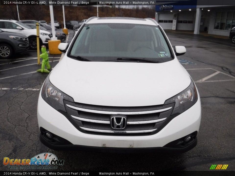 2014 Honda CR-V EX-L AWD White Diamond Pearl / Beige Photo #4