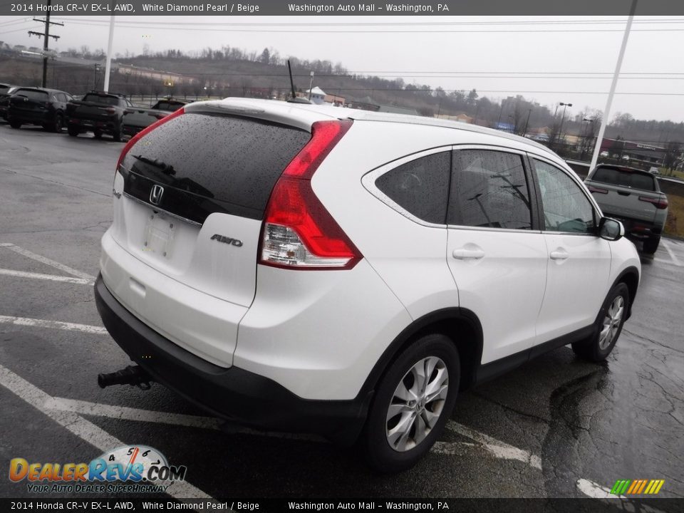 2014 Honda CR-V EX-L AWD White Diamond Pearl / Beige Photo #9
