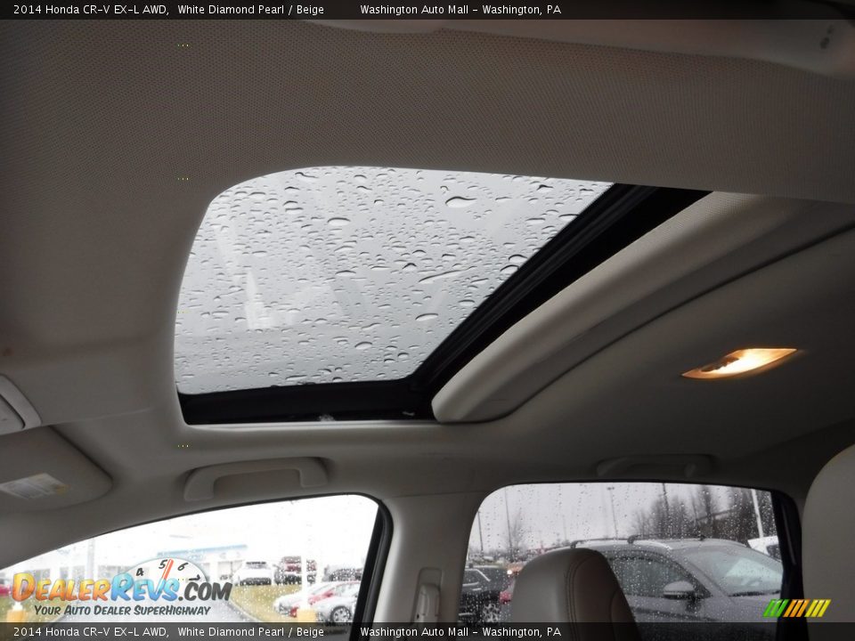 2014 Honda CR-V EX-L AWD White Diamond Pearl / Beige Photo #12