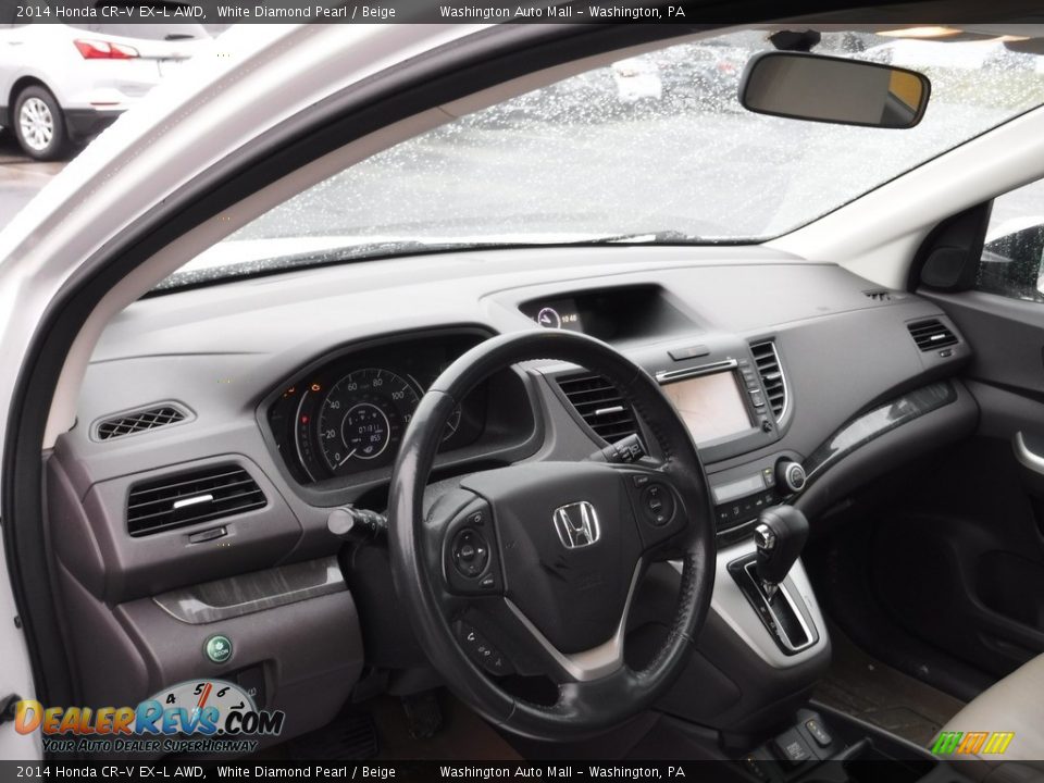 2014 Honda CR-V EX-L AWD White Diamond Pearl / Beige Photo #13