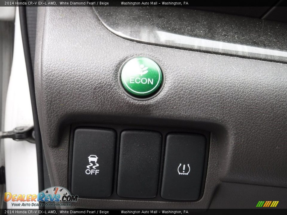 2014 Honda CR-V EX-L AWD White Diamond Pearl / Beige Photo #14