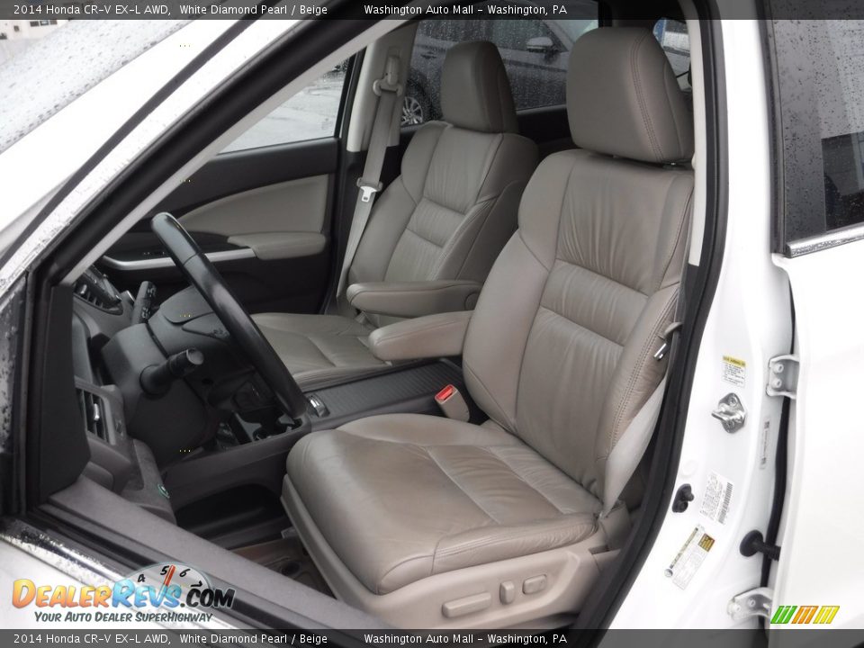 2014 Honda CR-V EX-L AWD White Diamond Pearl / Beige Photo #17