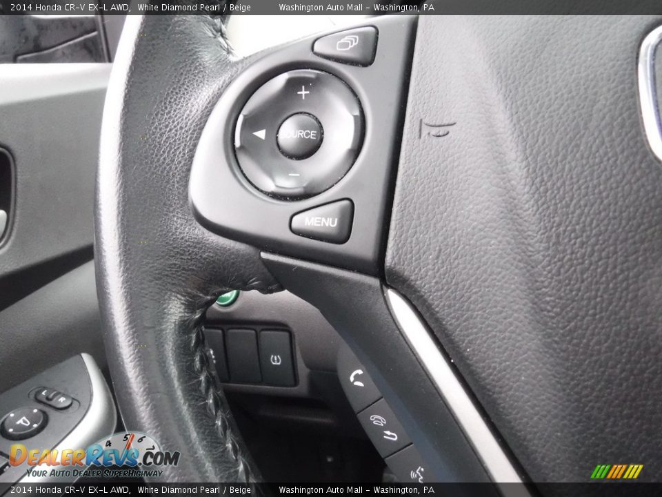 2014 Honda CR-V EX-L AWD White Diamond Pearl / Beige Photo #23
