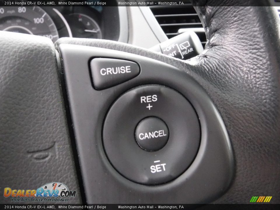 2014 Honda CR-V EX-L AWD White Diamond Pearl / Beige Photo #24