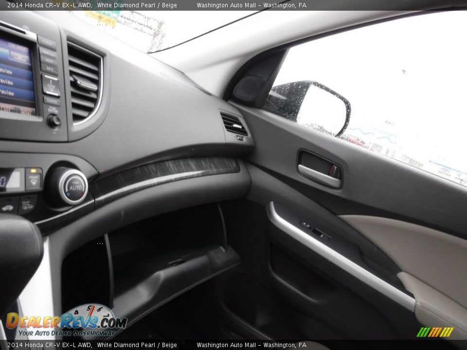 2014 Honda CR-V EX-L AWD White Diamond Pearl / Beige Photo #25