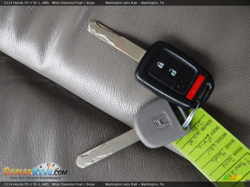 2014 Honda CR-V EX-L AWD White Diamond Pearl / Beige Photo #30