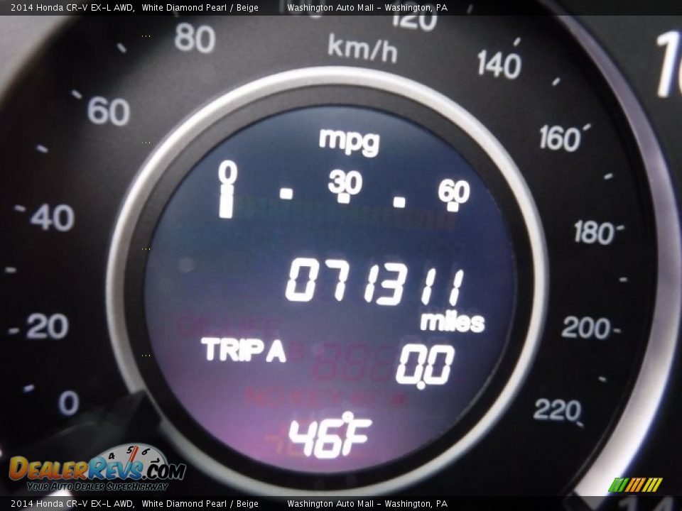 2014 Honda CR-V EX-L AWD White Diamond Pearl / Beige Photo #32