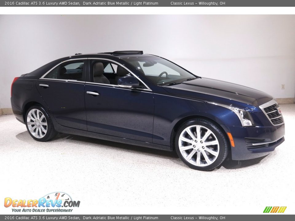 Dark Adriatic Blue Metallic 2016 Cadillac ATS 3.6 Luxury AWD Sedan Photo #1