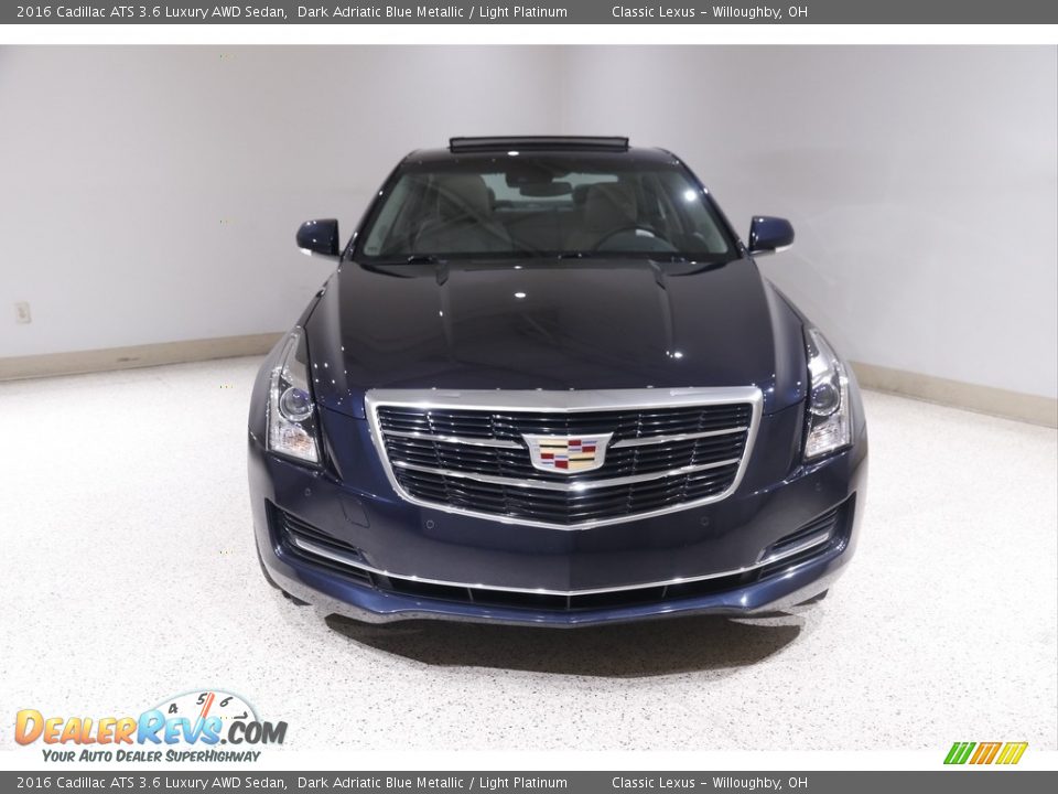 2016 Cadillac ATS 3.6 Luxury AWD Sedan Dark Adriatic Blue Metallic / Light Platinum Photo #2