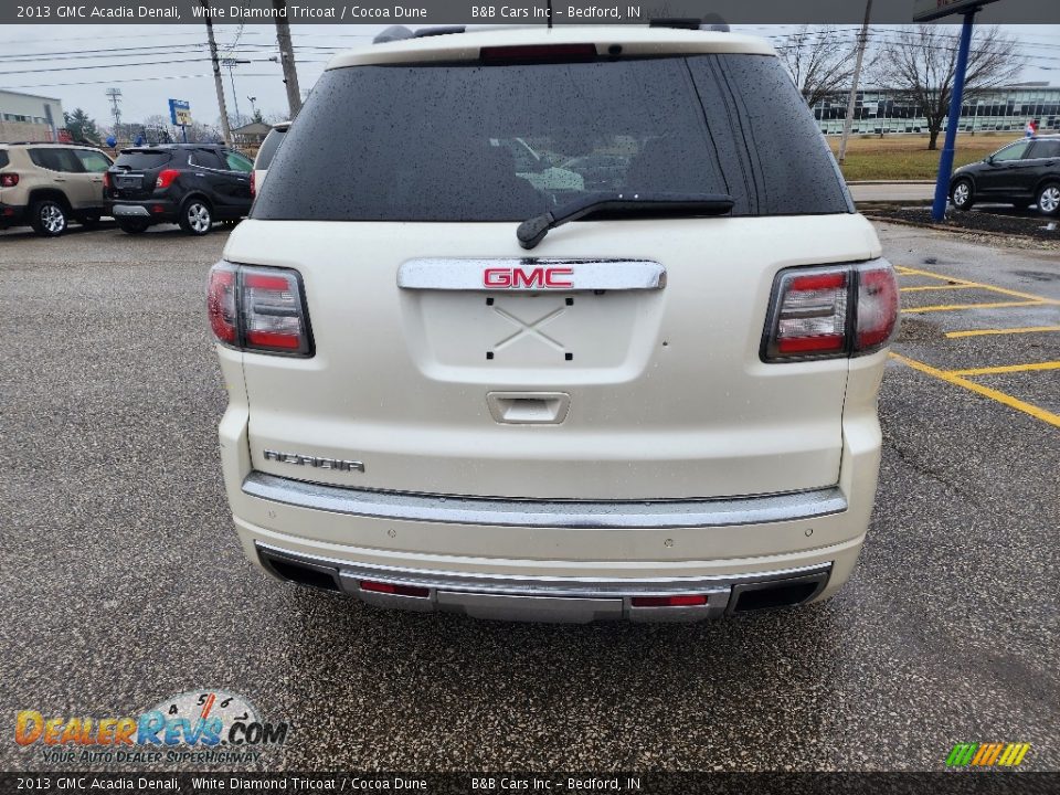 2013 GMC Acadia Denali White Diamond Tricoat / Cocoa Dune Photo #3