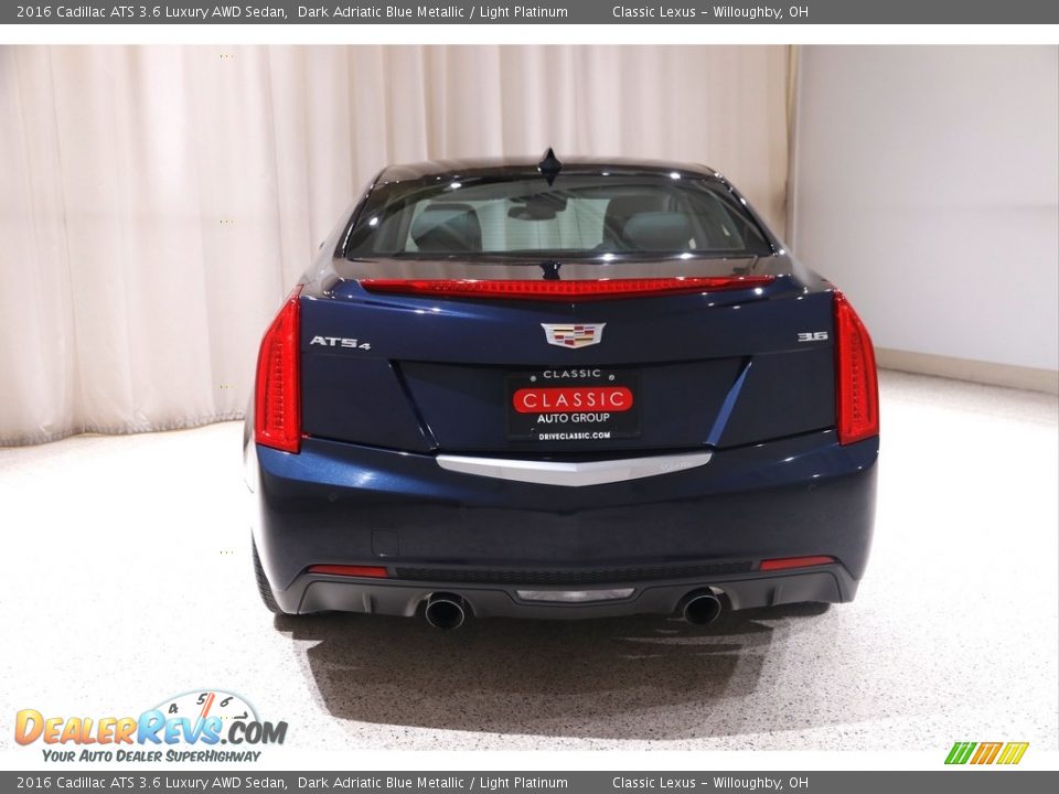 2016 Cadillac ATS 3.6 Luxury AWD Sedan Dark Adriatic Blue Metallic / Light Platinum Photo #19