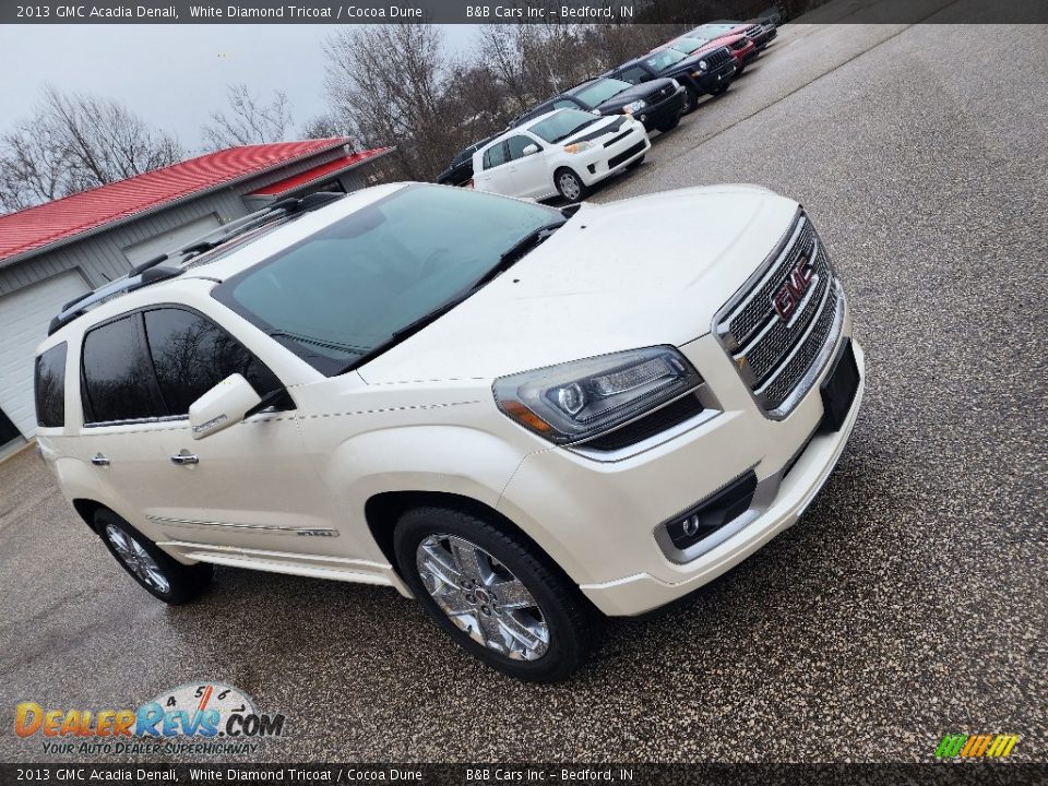 2013 GMC Acadia Denali White Diamond Tricoat / Cocoa Dune Photo #7