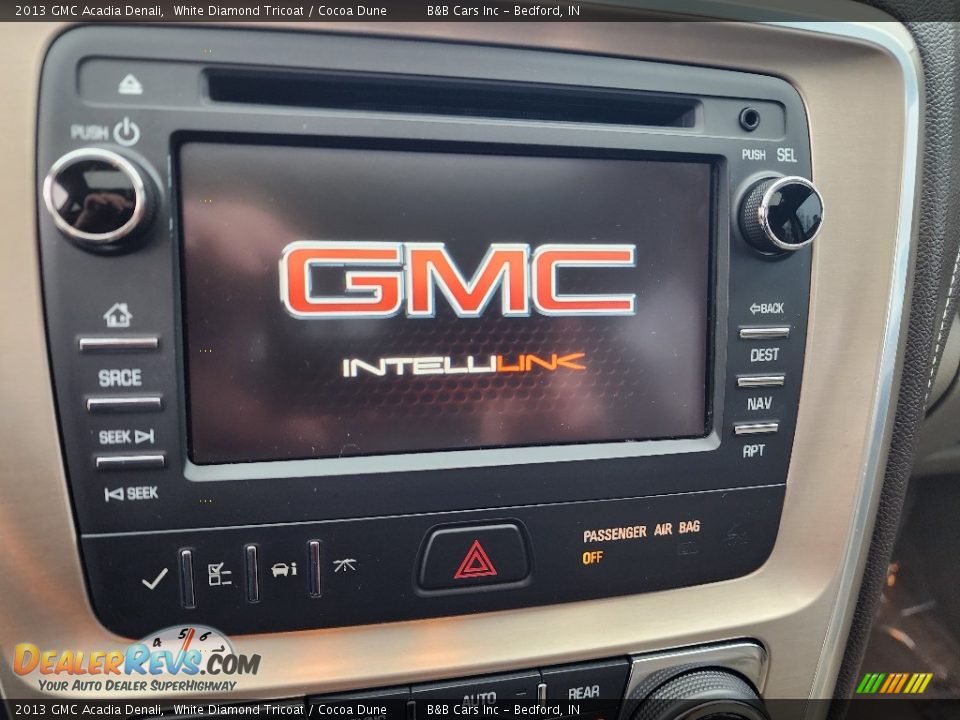 2013 GMC Acadia Denali White Diamond Tricoat / Cocoa Dune Photo #12