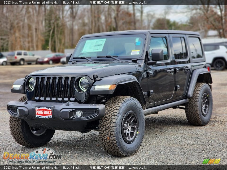 2023 Jeep Wrangler Unlimited Willys 4x4 Black / Black Photo #1