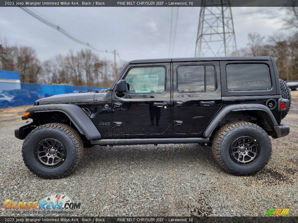 2023 Jeep Wrangler Unlimited Willys 4x4 Black / Black Photo #3