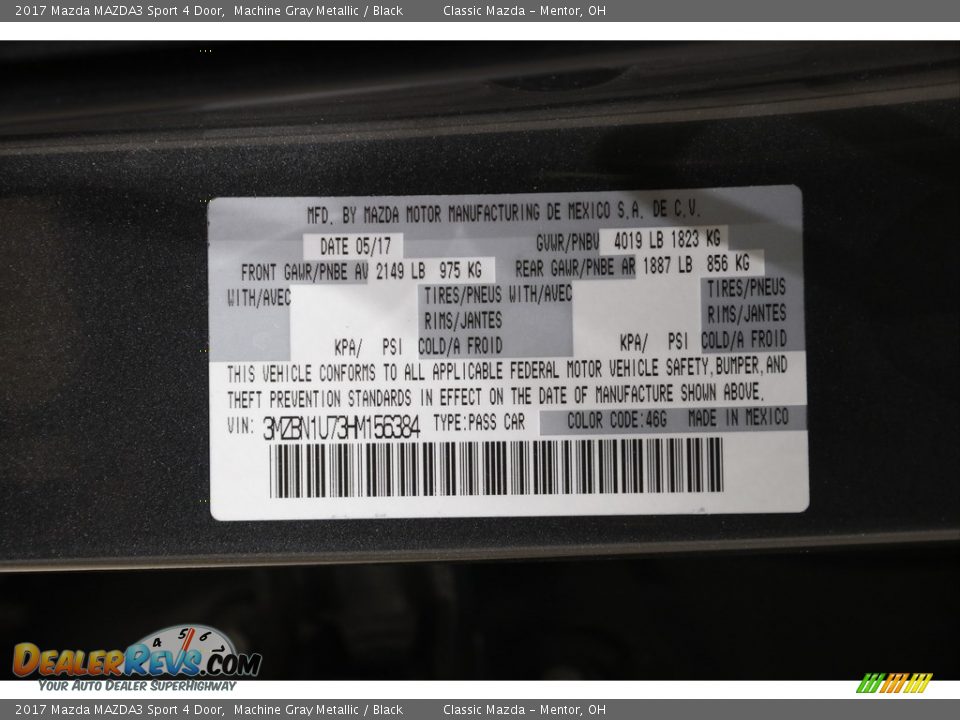 2017 Mazda MAZDA3 Sport 4 Door Machine Gray Metallic / Black Photo #21