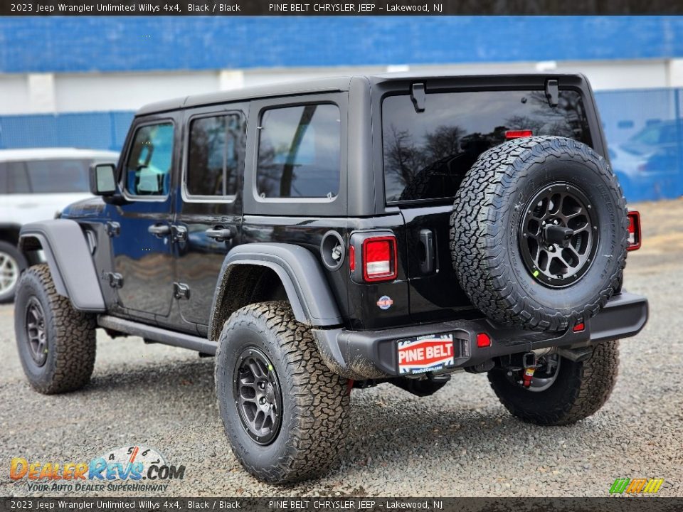 2023 Jeep Wrangler Unlimited Willys 4x4 Black / Black Photo #4