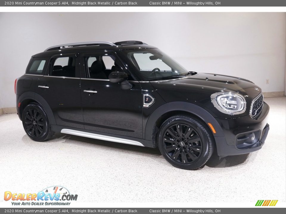 2020 Mini Countryman Cooper S All4 Midnight Black Metallic / Carbon Black Photo #1