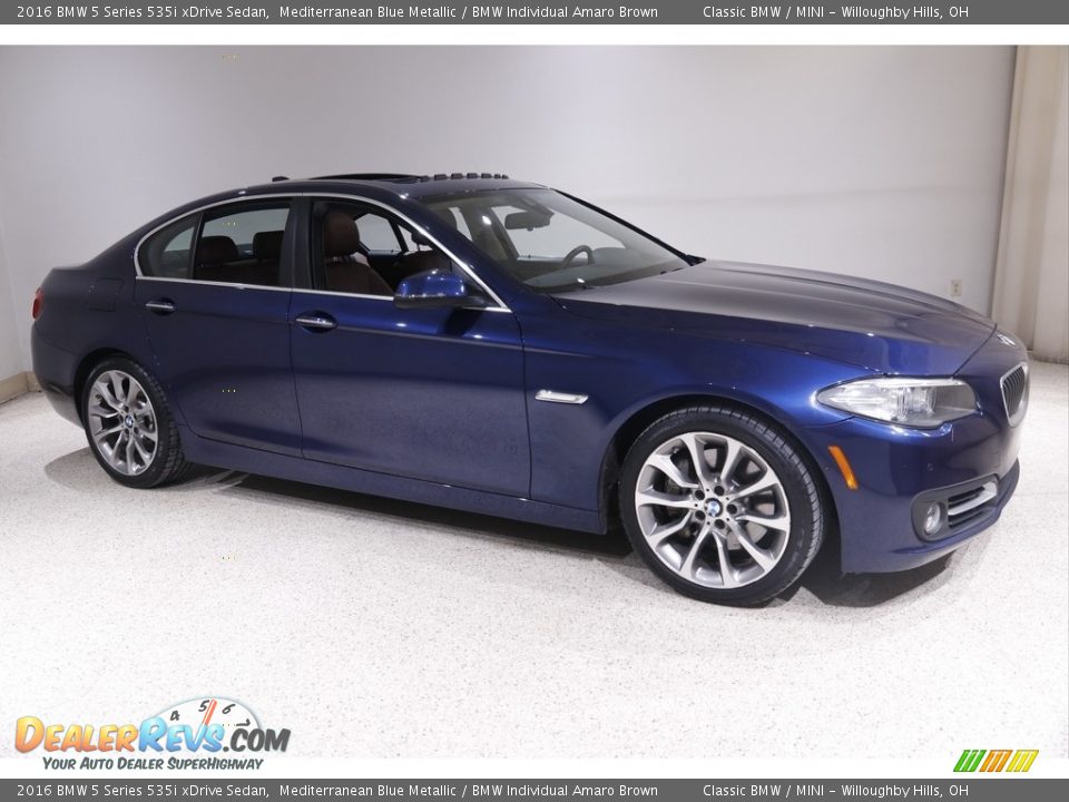 2016 BMW 5 Series 535i xDrive Sedan Mediterranean Blue Metallic / BMW Individual Amaro Brown Photo #1