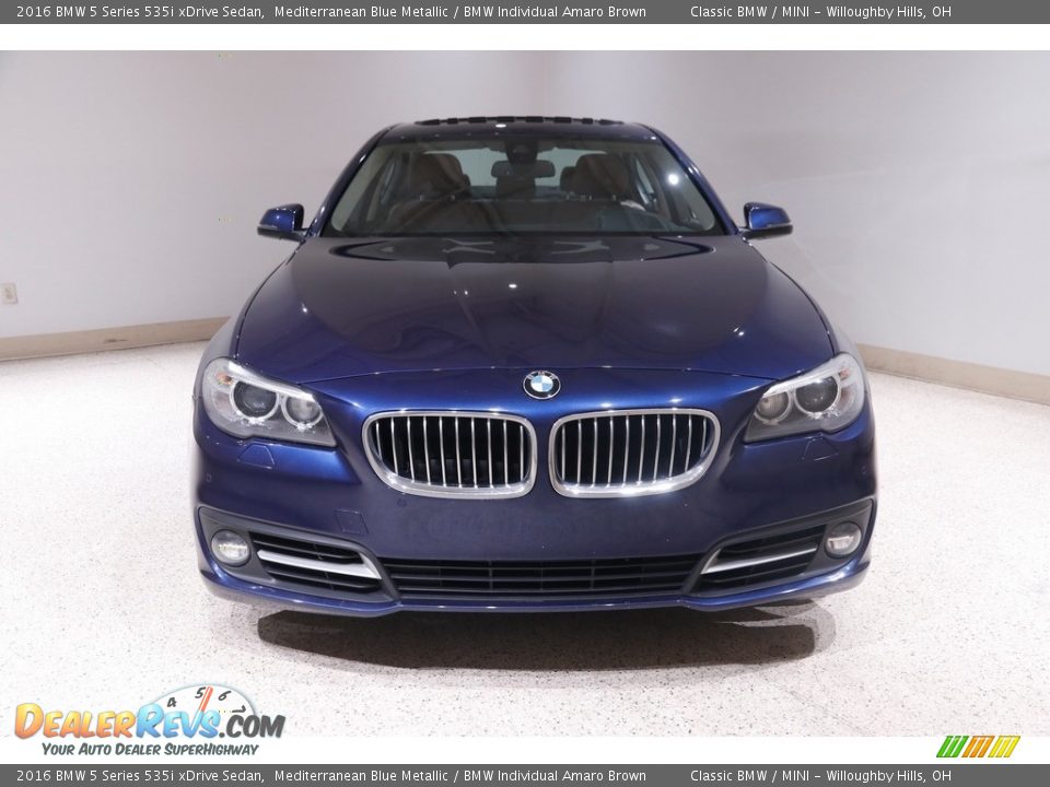 2016 BMW 5 Series 535i xDrive Sedan Mediterranean Blue Metallic / BMW Individual Amaro Brown Photo #2