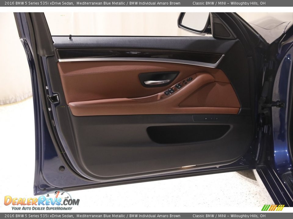 2016 BMW 5 Series 535i xDrive Sedan Mediterranean Blue Metallic / BMW Individual Amaro Brown Photo #4