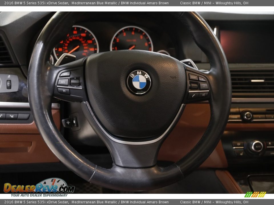 2016 BMW 5 Series 535i xDrive Sedan Mediterranean Blue Metallic / BMW Individual Amaro Brown Photo #7