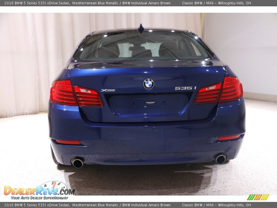 2016 BMW 5 Series 535i xDrive Sedan Mediterranean Blue Metallic / BMW Individual Amaro Brown Photo #19