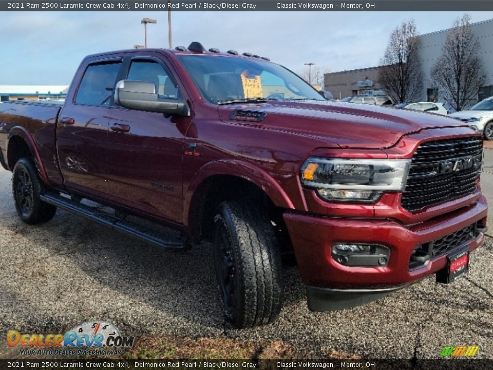 2021 Ram 2500 Laramie Crew Cab 4x4 Delmonico Red Pearl / Black/Diesel Gray Photo #3