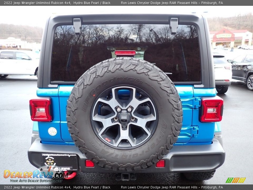 2022 Jeep Wrangler Unlimited Rubicon 4x4 Hydro Blue Pearl / Black Photo #4