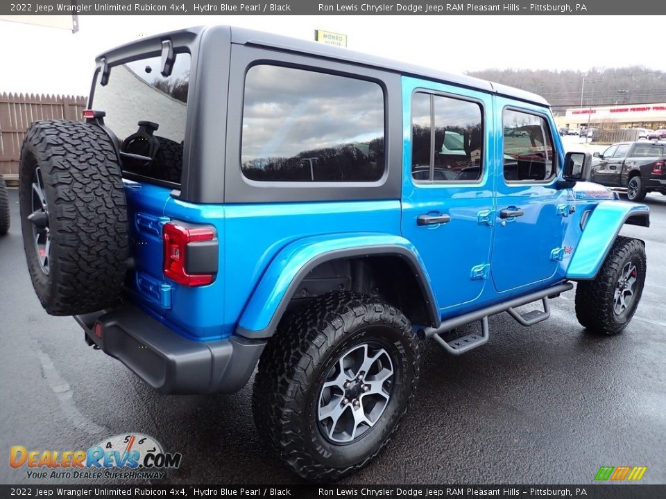2022 Jeep Wrangler Unlimited Rubicon 4x4 Hydro Blue Pearl / Black Photo #6