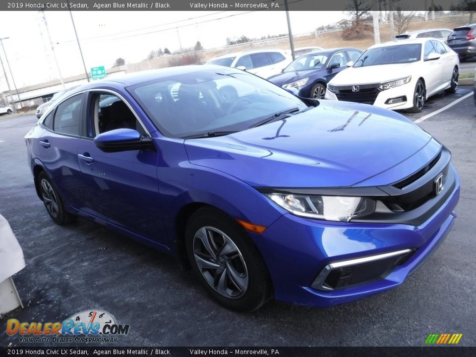 2019 Honda Civic LX Sedan Agean Blue Metallic / Black Photo #5