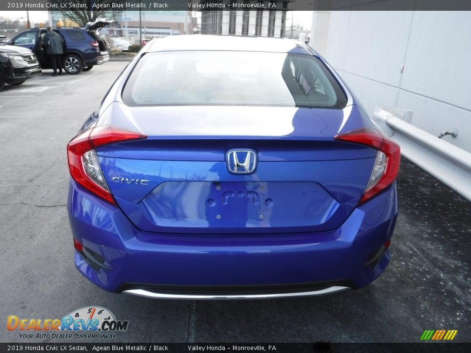 2019 Honda Civic LX Sedan Agean Blue Metallic / Black Photo #7