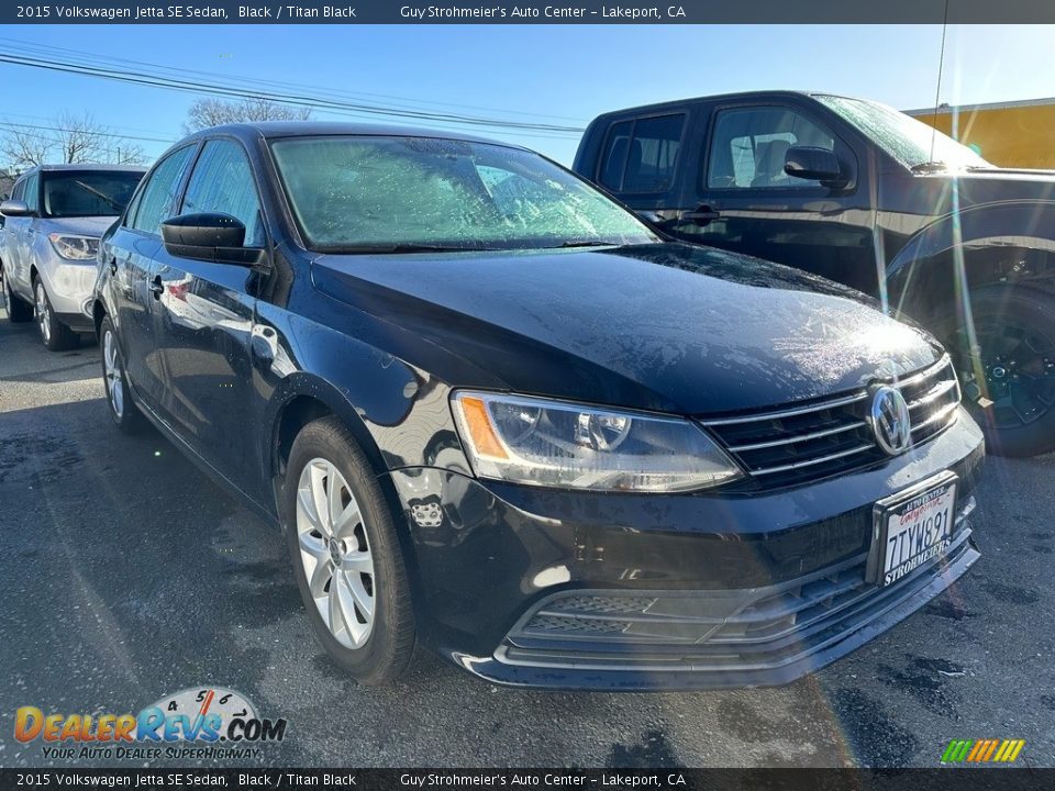 2015 Volkswagen Jetta SE Sedan Black / Titan Black Photo #1