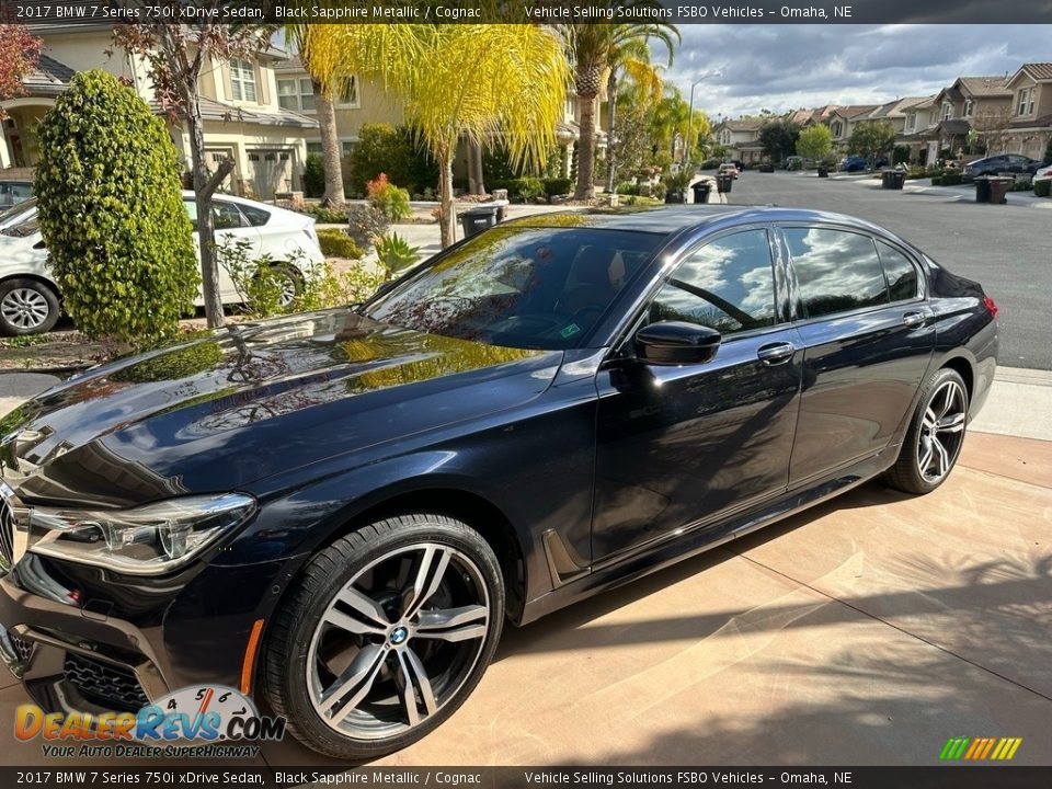 2017 BMW 7 Series 750i xDrive Sedan Black Sapphire Metallic / Cognac Photo #1