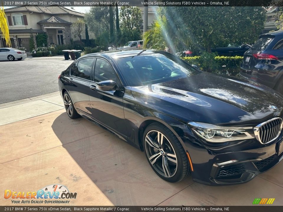 2017 BMW 7 Series 750i xDrive Sedan Black Sapphire Metallic / Cognac Photo #3