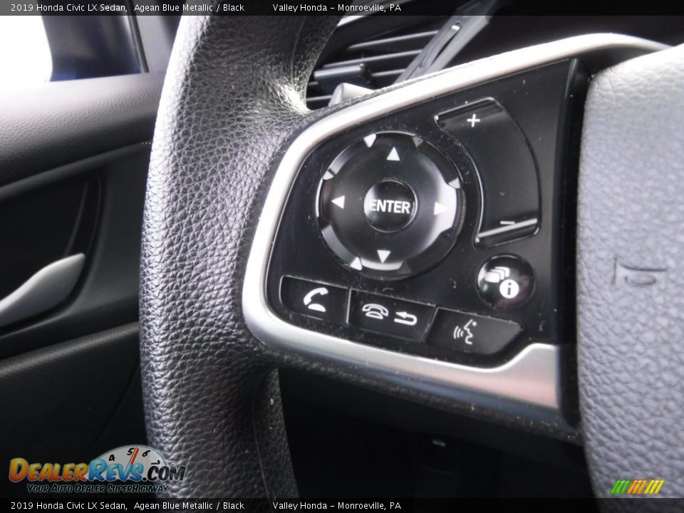2019 Honda Civic LX Sedan Agean Blue Metallic / Black Photo #16