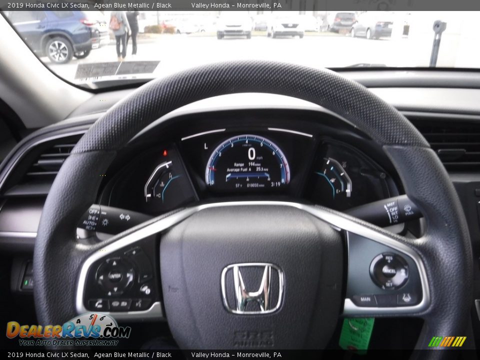 2019 Honda Civic LX Sedan Agean Blue Metallic / Black Photo #23