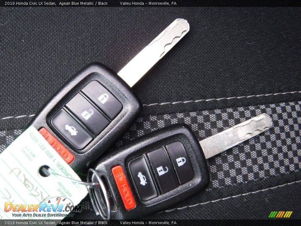 2019 Honda Civic LX Sedan Agean Blue Metallic / Black Photo #26