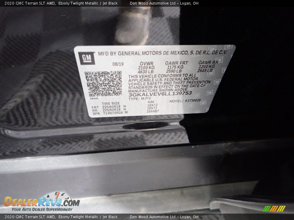 2020 GMC Terrain SLT AWD Ebony Twilight Metallic / Jet Black Photo #32