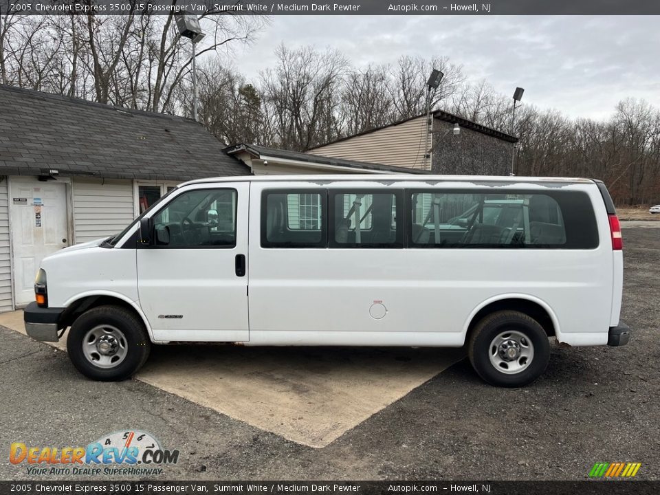 2005 Chevrolet Express 3500 15 Passenger Van Summit White / Medium Dark Pewter Photo #3