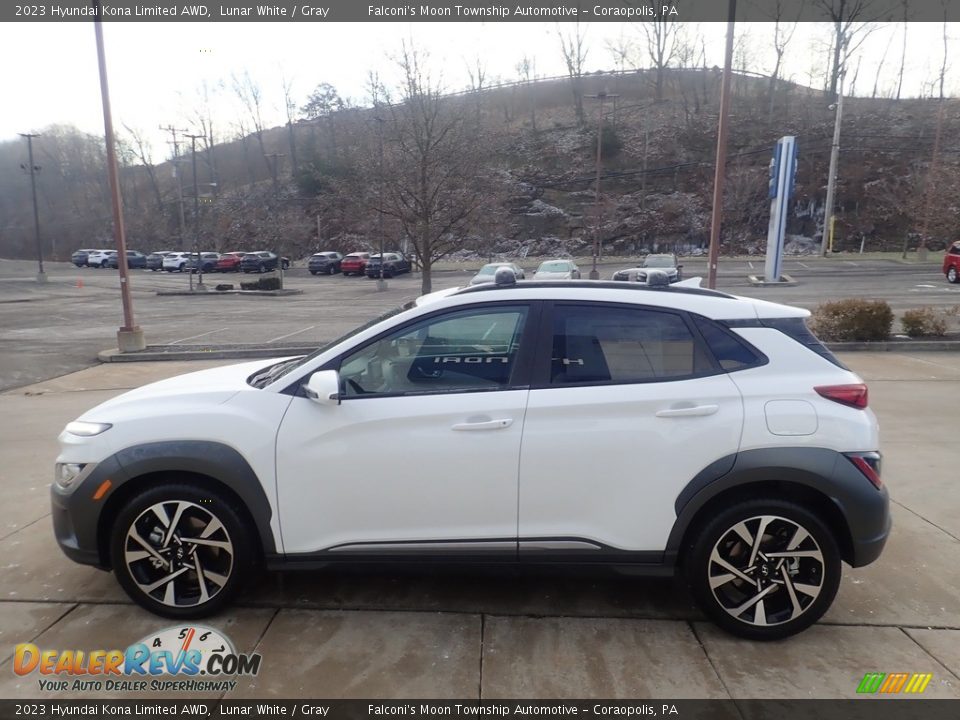 2023 Hyundai Kona Limited AWD Lunar White / Gray Photo #6