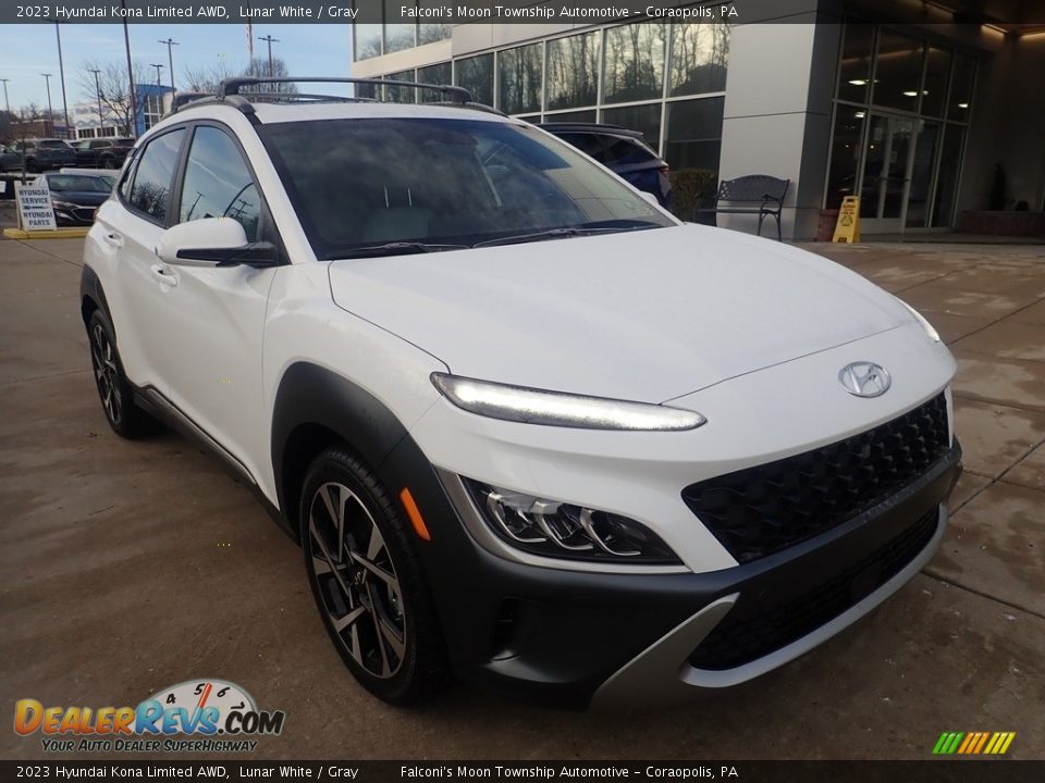 2023 Hyundai Kona Limited AWD Lunar White / Gray Photo #9