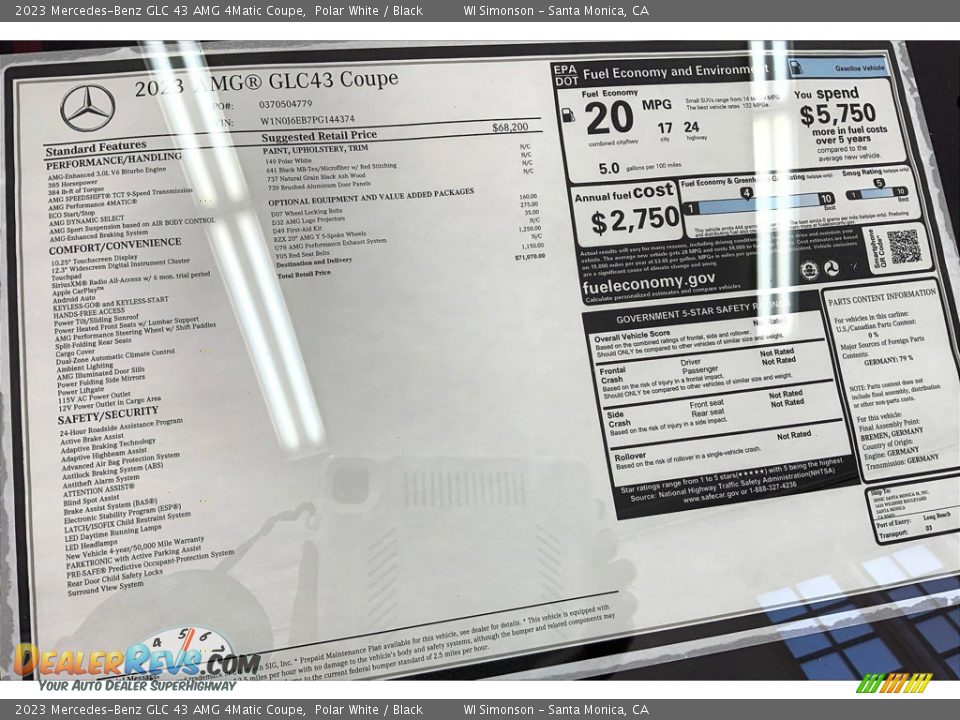 2023 Mercedes-Benz GLC 43 AMG 4Matic Coupe Window Sticker Photo #13